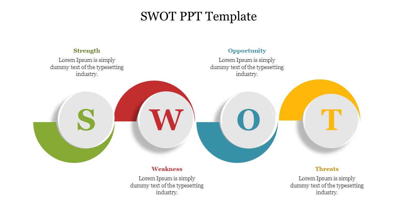 Multi-Color SWOT Analysis PPT Template and Google Slides